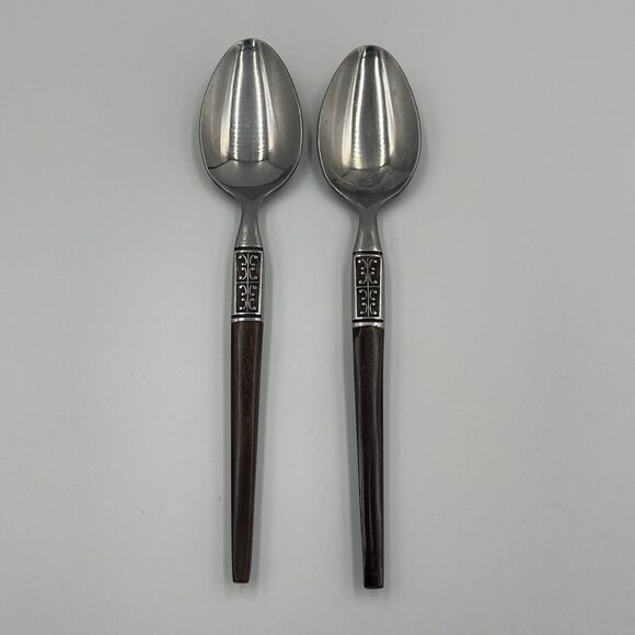 2 QTY Teaspoons EKCO Eterna La Joya MCM Japan Stainless Danish Replacement 6.5in - Picture 1 of 5